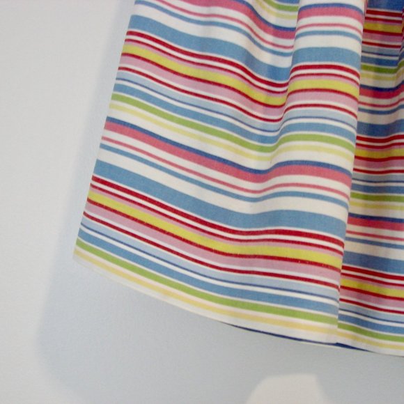 Talbots Striped Skirt Blue Pink Colourful Pleated A-Line Flare Skirt Size 2 - Picture 9 of 14